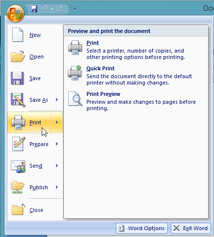 how to select print option